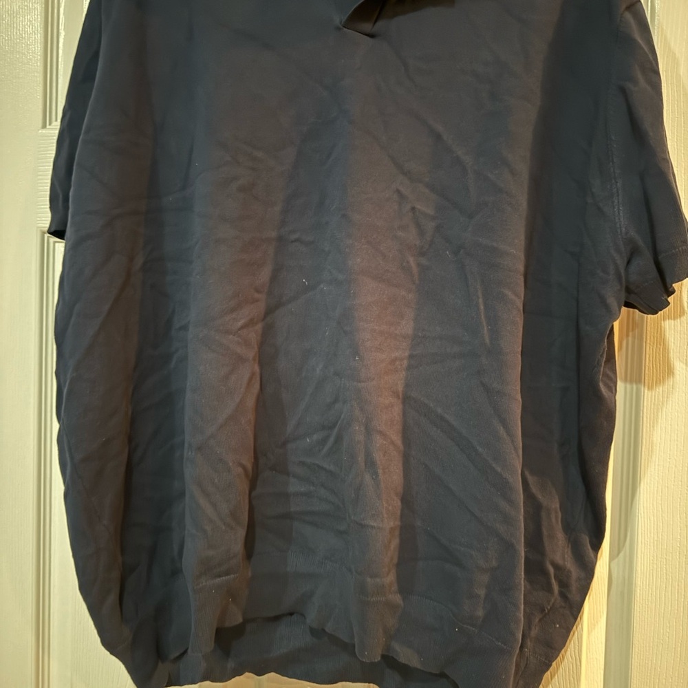Men's COOFANDY Navy Polo Shirt - Picture 2 of 2